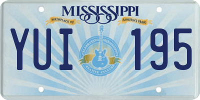 MS license plate YUI195