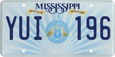 MS license plate YUI196