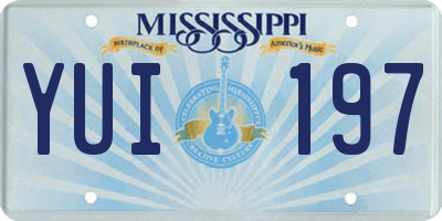 MS license plate YUI197