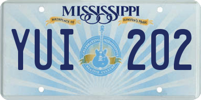 MS license plate YUI202