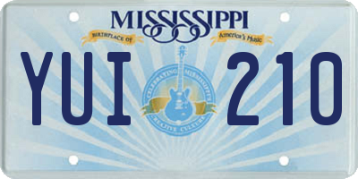 MS license plate YUI210