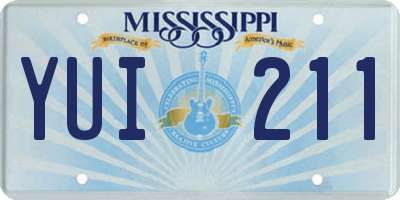 MS license plate YUI211