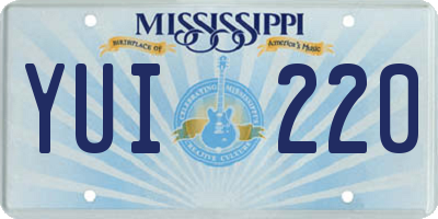 MS license plate YUI220