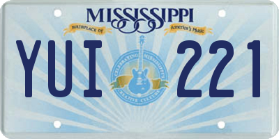 MS license plate YUI221