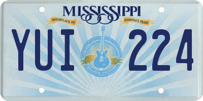 MS license plate YUI224