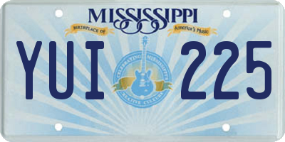 MS license plate YUI225