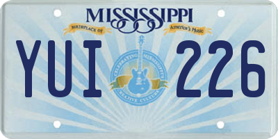 MS license plate YUI226