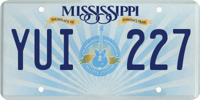 MS license plate YUI227