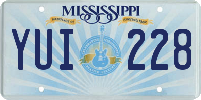 MS license plate YUI228