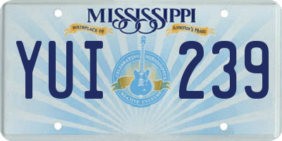 MS license plate YUI239