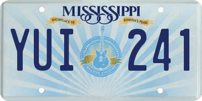 MS license plate YUI241