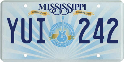 MS license plate YUI242