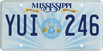 MS license plate YUI246