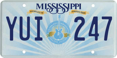MS license plate YUI247
