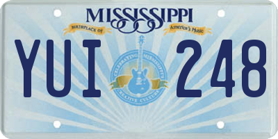 MS license plate YUI248
