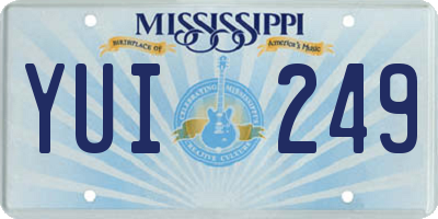 MS license plate YUI249