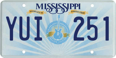 MS license plate YUI251