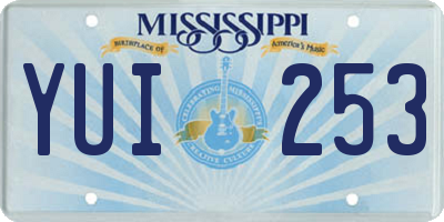 MS license plate YUI253
