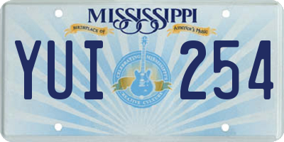 MS license plate YUI254