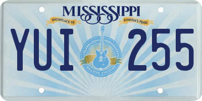 MS license plate YUI255
