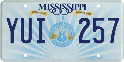 MS license plate YUI257