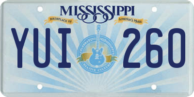 MS license plate YUI260
