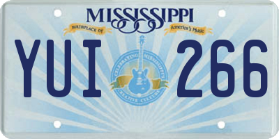 MS license plate YUI266