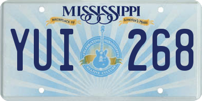 MS license plate YUI268