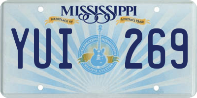 MS license plate YUI269