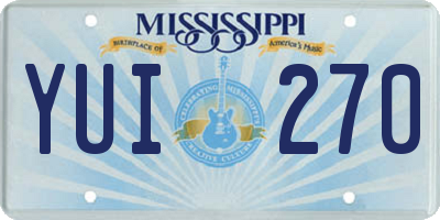 MS license plate YUI270