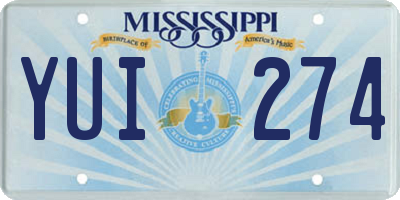 MS license plate YUI274