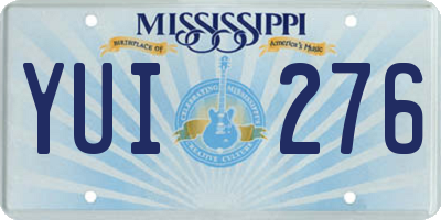MS license plate YUI276