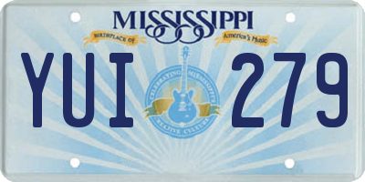 MS license plate YUI279
