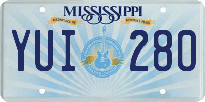 MS license plate YUI280