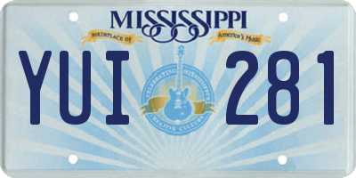 MS license plate YUI281