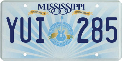 MS license plate YUI285
