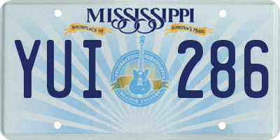 MS license plate YUI286