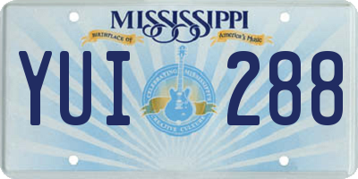 MS license plate YUI288
