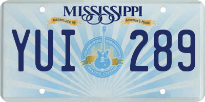 MS license plate YUI289