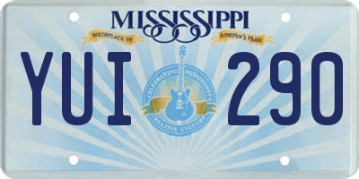 MS license plate YUI290
