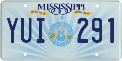 MS license plate YUI291