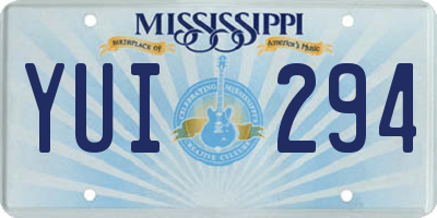 MS license plate YUI294