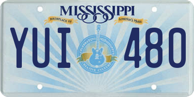 MS license plate YUI480