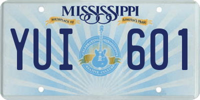 MS license plate YUI601