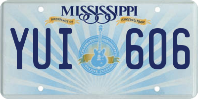 MS license plate YUI606