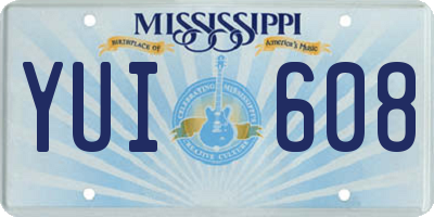 MS license plate YUI608