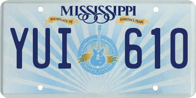 MS license plate YUI610