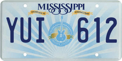 MS license plate YUI612