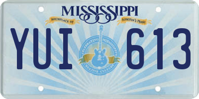 MS license plate YUI613
