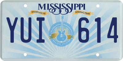 MS license plate YUI614